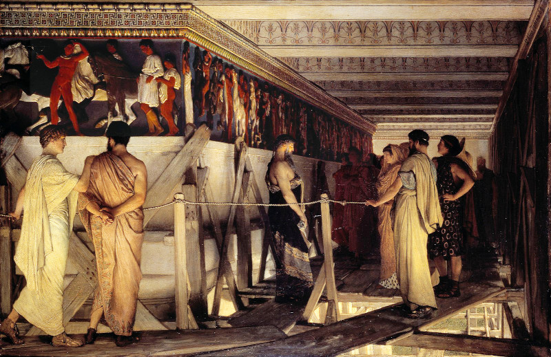 Sir Lawrence Alma-Tadema (1836-1912), Phidias montrant la frise du Parthénon à ses amis 